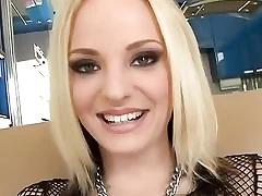 Blonde sexy doll getting hardcore anal lesson